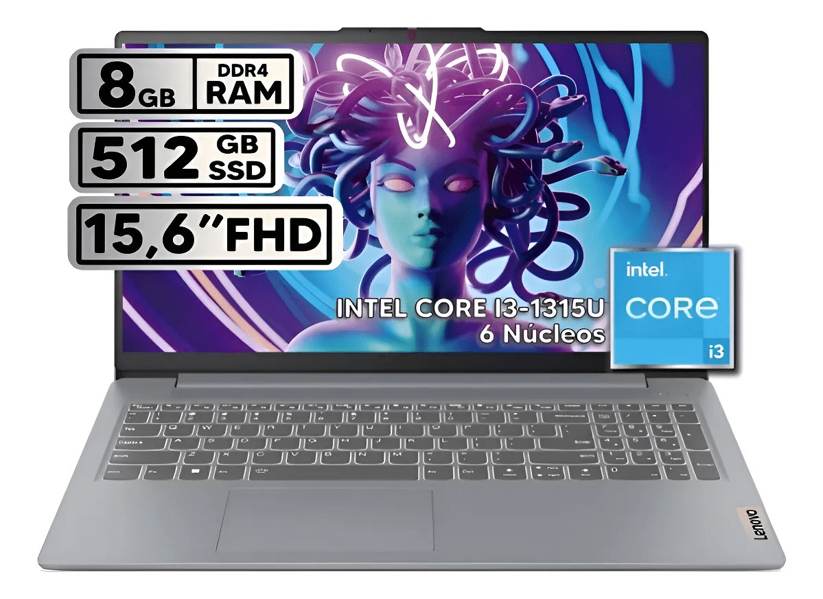 portatil lenovo ip 3 15iru8 ci3 1315u 8gb 512ssd 15.6 plateado